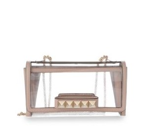 Abendtasche PVC/Napaleder, durchsichtig mit Kettenriemen, gesehen im Valentino online Shop, ca. 1.280,- Euro Abendtasche PVC Valentino
