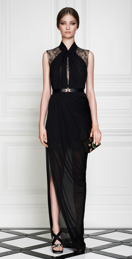Jason Wu Abendkleid schwarz, transparent, mit seitlichem Schlitz Abendkleid schwarz, transparent