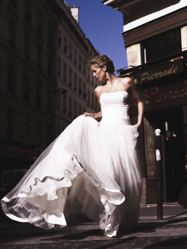Hochzeitskleid - Bustierkleid lang, weiß - Ugo Zaldi