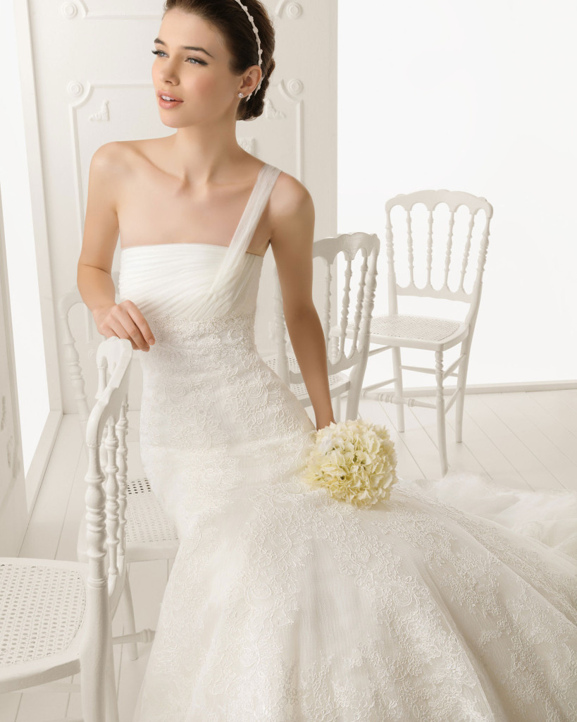 AIRE Barcelona Brautmode 2013 Brautkleid weiß, AIRE Barcelona 2013