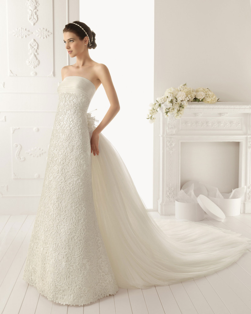 AIRE Barcelona Brautmode 2013 Bustierkleid weiß, Hochzeitskleid AIRE Barcelona