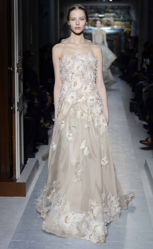 Bustier Brautkleid weiß-gold, Valentino
