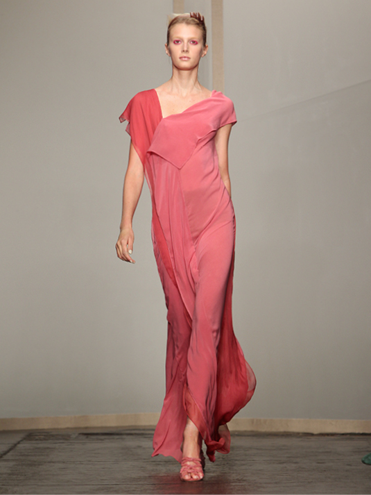Donna Karan Abendkleid rosé-rot
