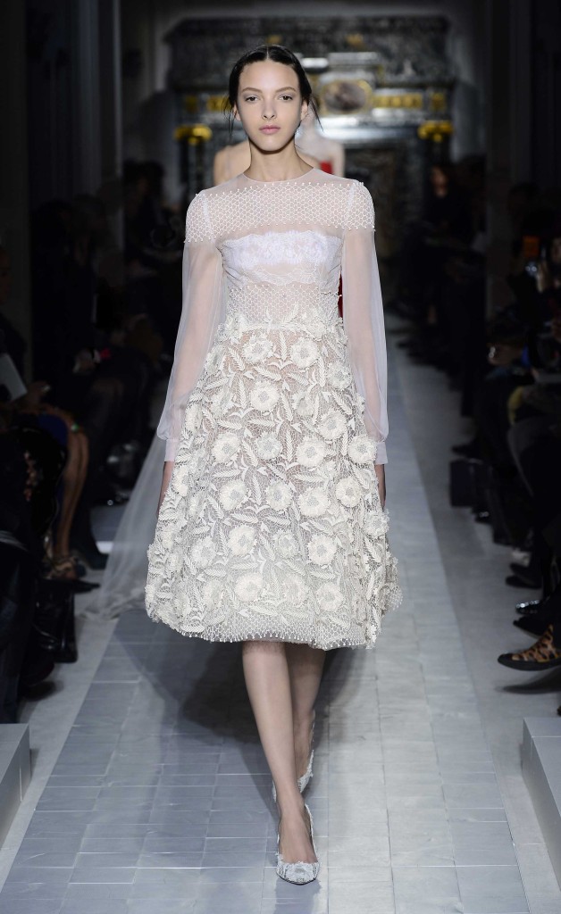 Transparentes weißes Kleid,Valentino