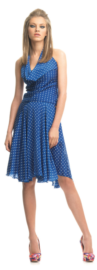 FORNARINA-Kleid blau gepunktet