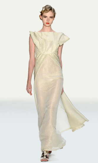 Lange Abendrobe Guido Maria Kretschmer. Seidenkleid in Off-White Guido Maria Kretschmer Abendkleid off-white