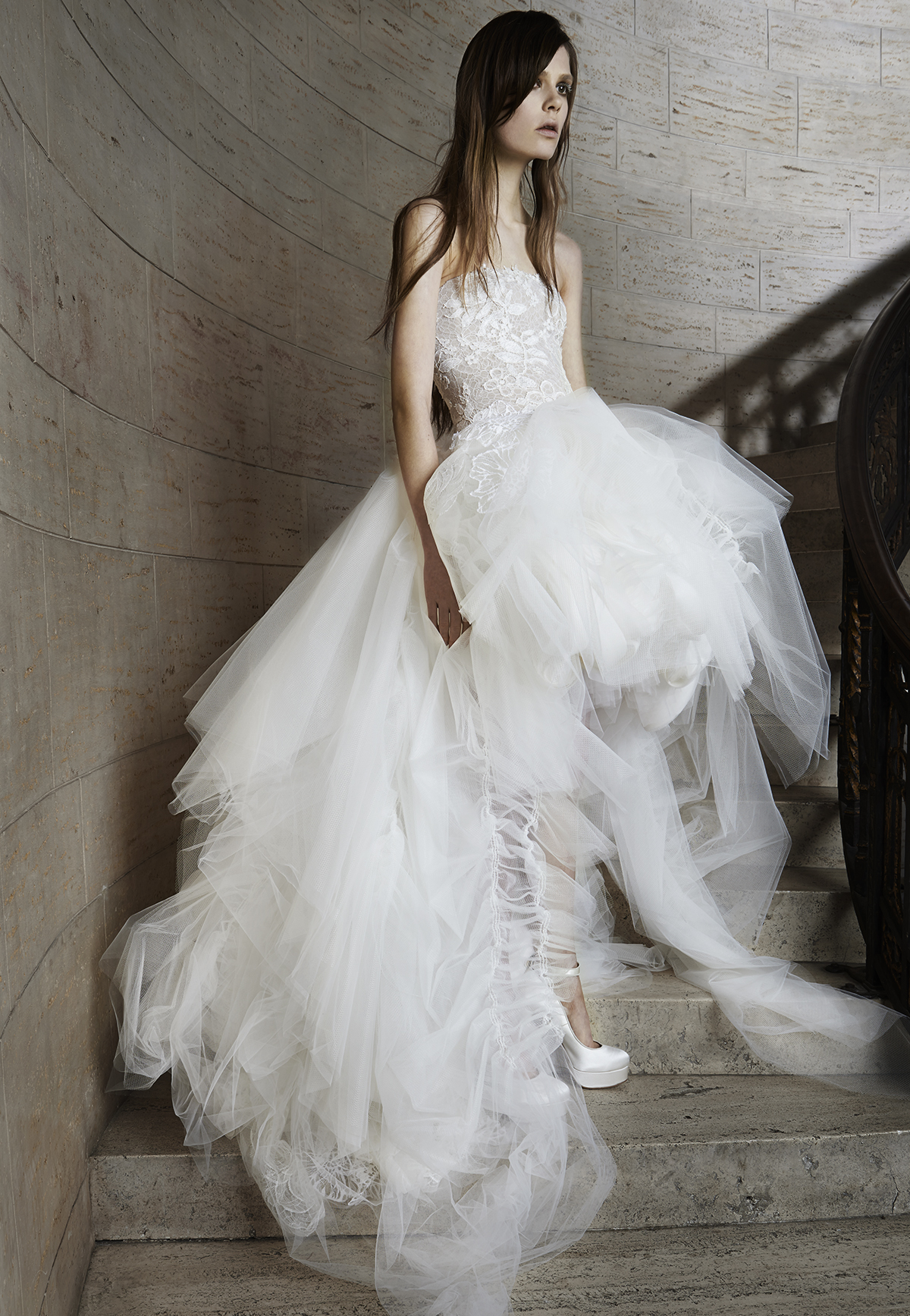 Brautkleid vorne kurz hinten lang mit Tüllrock - Vera Wang 2015 Vera Wang Hochzeitskleider