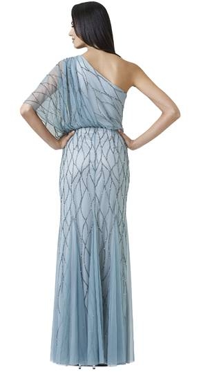 Kunstvoll besticktes Abendkleid aus Chiffonseide. SS 2014 Adrianna Papell Abendkleider lang, Adrianna Papell