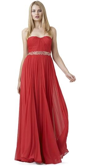 Rotes Abendkleid lang aus der Frühjahrs- /Sommerkollektion 2014 Adrianna Papell. Abendkleider lang, Adrianna Papell