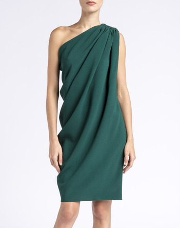 smaragdgrünes LANVIN Kleid, asymmetrisch