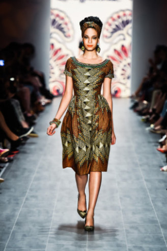 Lena Hoschek Kleider 2015 - Kollektion HOT MAMA AFRICA Kleid mit Afrika Prints, Lena Hoschek SS 2015