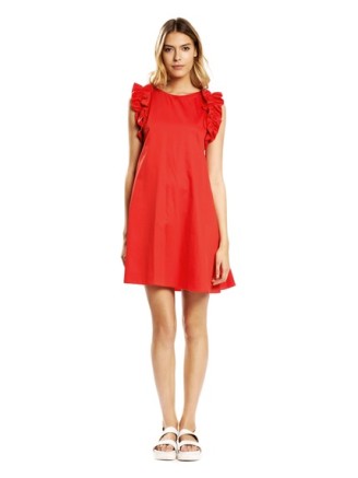 Tara Jarmon 2015 - Kleider, Cocktailkleider rotes Kleid, Tara Jarmon