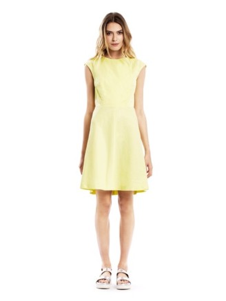 Tara Jarmon 2015 - Kleider, Cocktailkleider Zitronengelbes Kleid Tara Jarmon