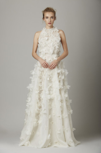 Lela Rose Promi Brautkleider - Hochzeitskleid mit Blüten Applikationen Lela Rose Promi Brautkleider - Hochzeitskleid in Weiß mit Blüten übersät