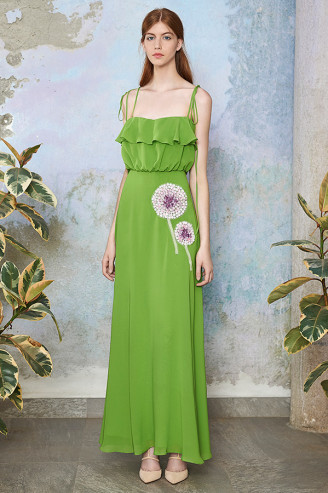 Langes Sommerkleid in Grasgrün, Luisa Beccaria italienische Abendkleider- fotocredit Luisa Beccaria